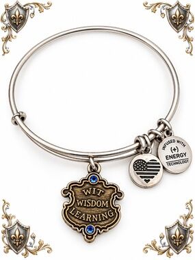 Alex and Ani Gold and Blue 'Harry potter wit Wisdom Learning' Bangle Bracelet